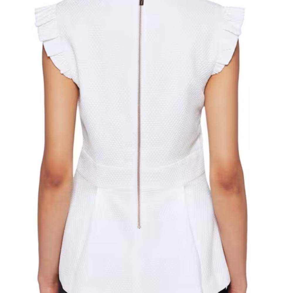Ted Baker London Bubbl Peplum Ruffle Top US sz 6 UK sz 2 - Picture 5 of 9